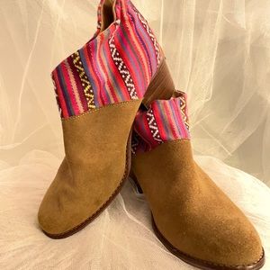 TOMS Leila Textile Suede Ankle Boots | W size 9